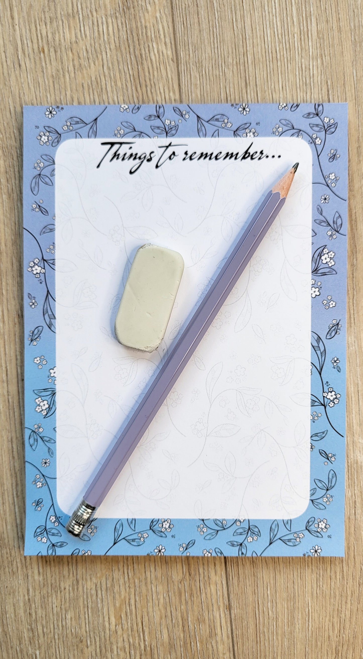 Blue floral deco notepad