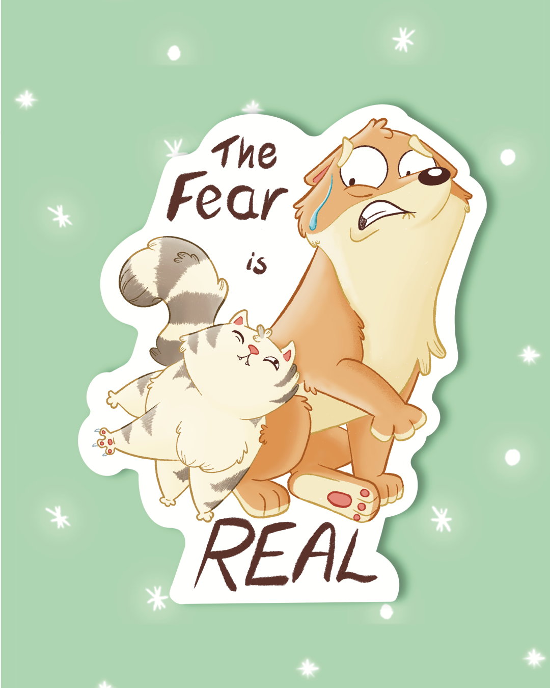 The Fear is Real Shiba sticker