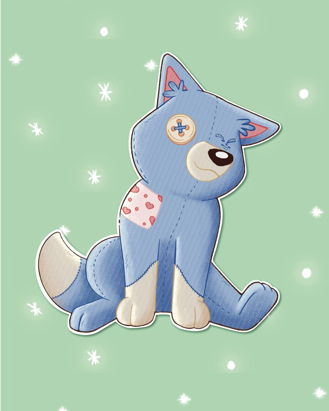 Wolf Plushy Sticker