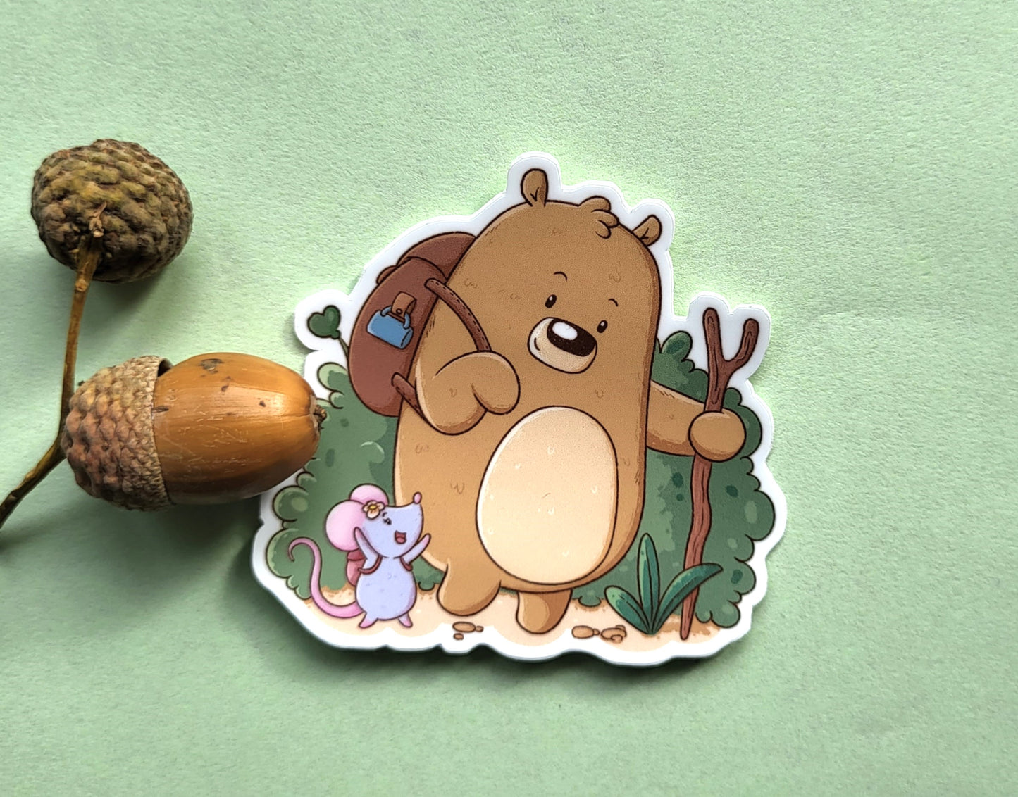 Bear and Mouse hiking