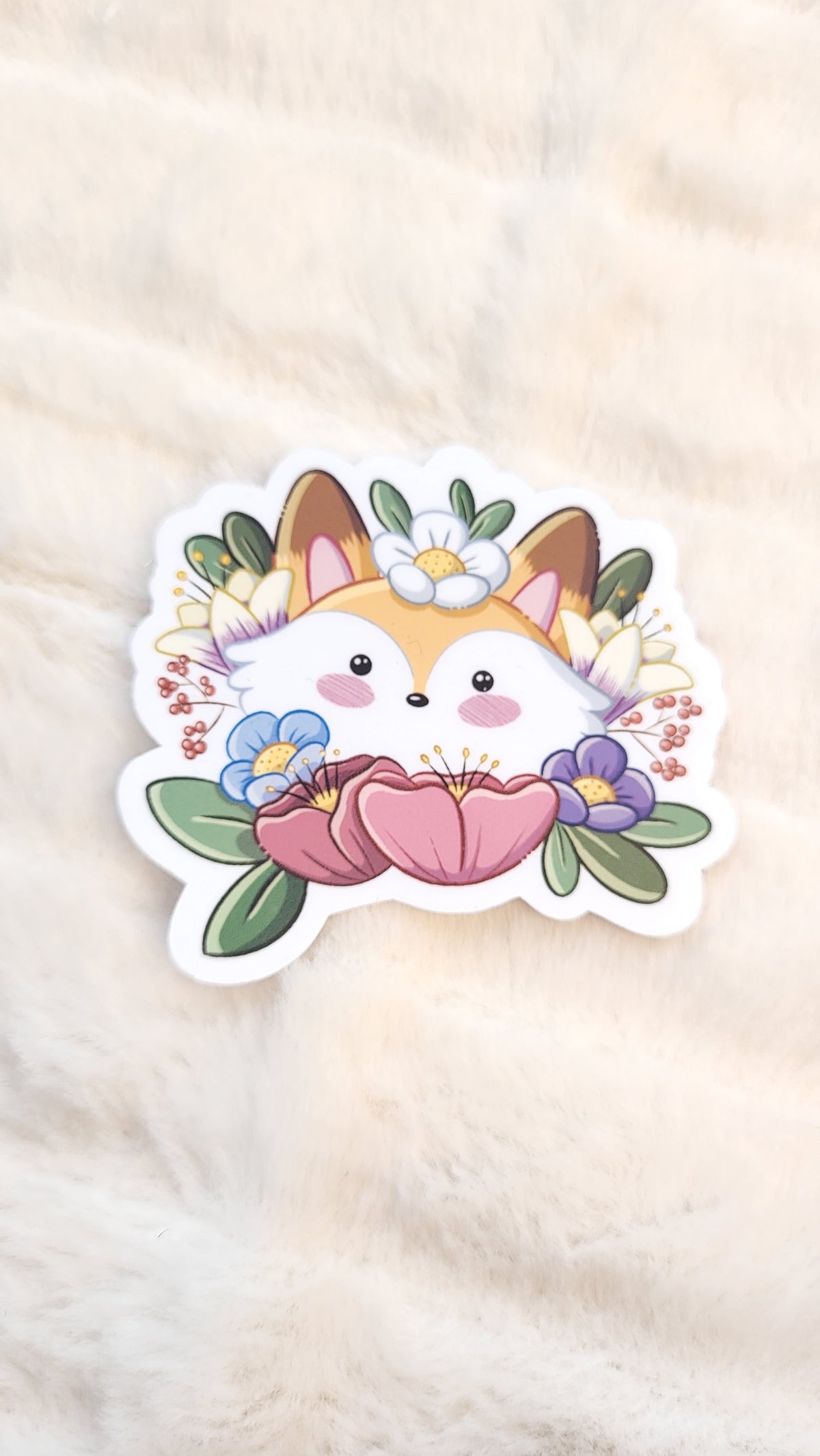 Floral Fox Sticker