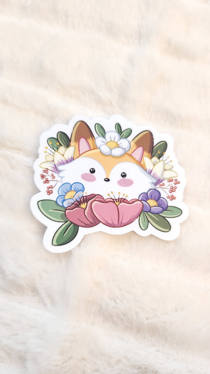 Floral Fox Sticker