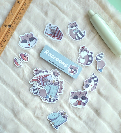 Raccoons Flake Sticker Pack