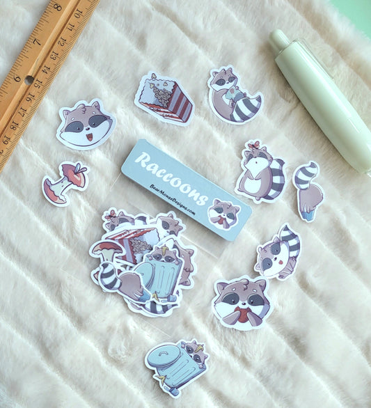 Raccoons Flake Sticker Pack