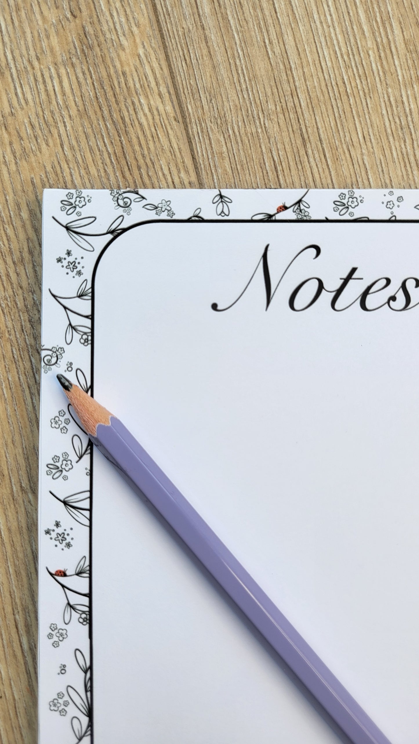 Black/White floral notepad