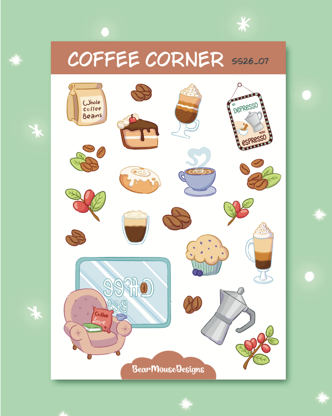 Coffee Corner Sticker Sheet