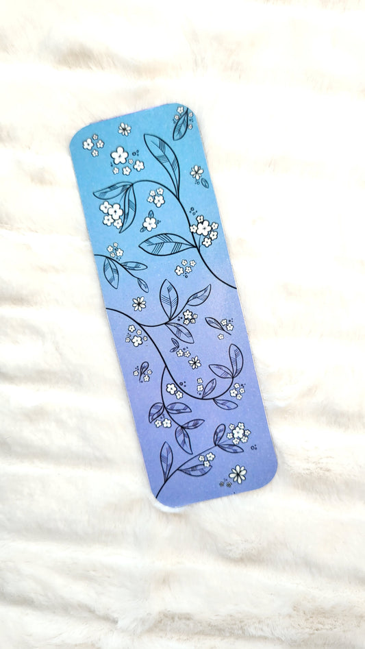 Blue Floral Bookmark