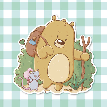 Bear and Mouse hiking