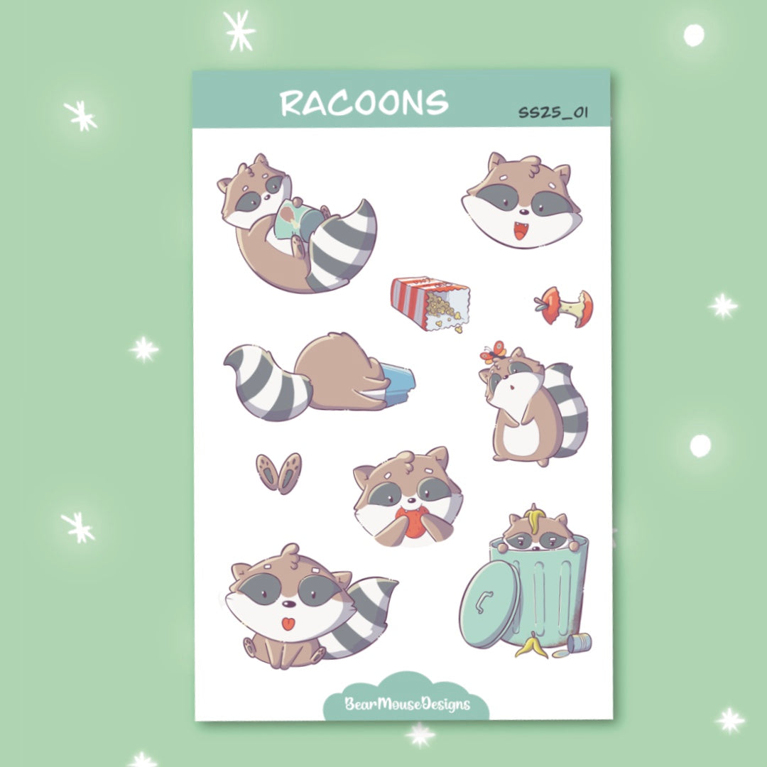 Raccoons Sticker Sheet