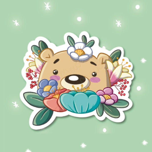 Floral Bear Sticker