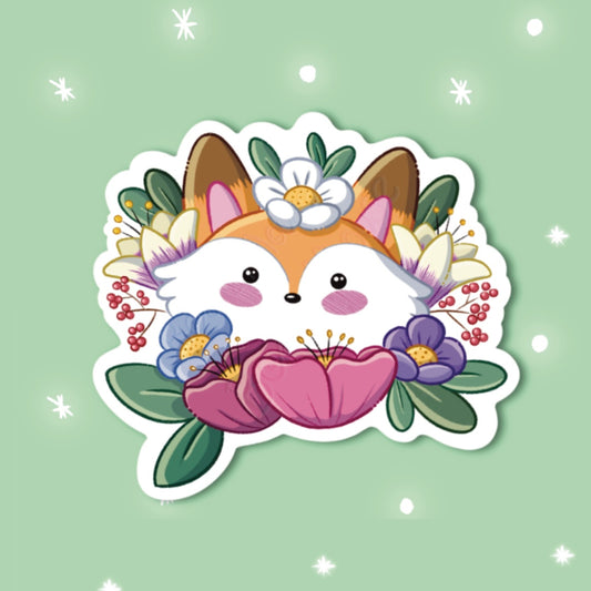 Floral Fox Sticker