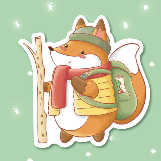 Hiking fox Sticker