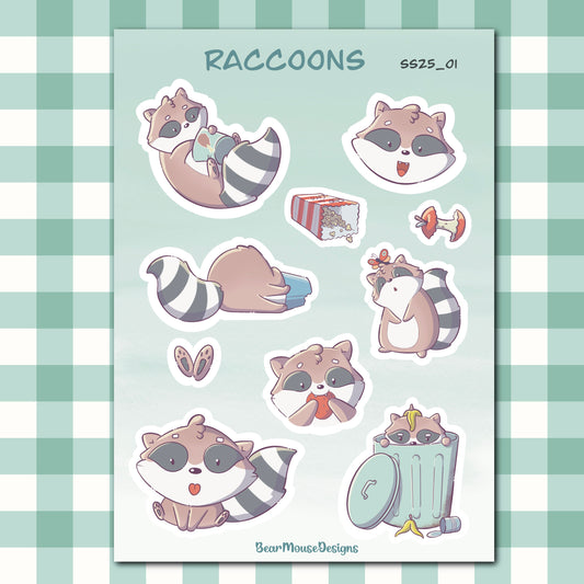 Raccoons Sticker Sheet