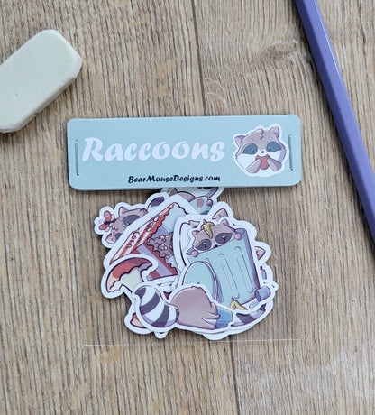 Raccoons Flake Sticker Pack