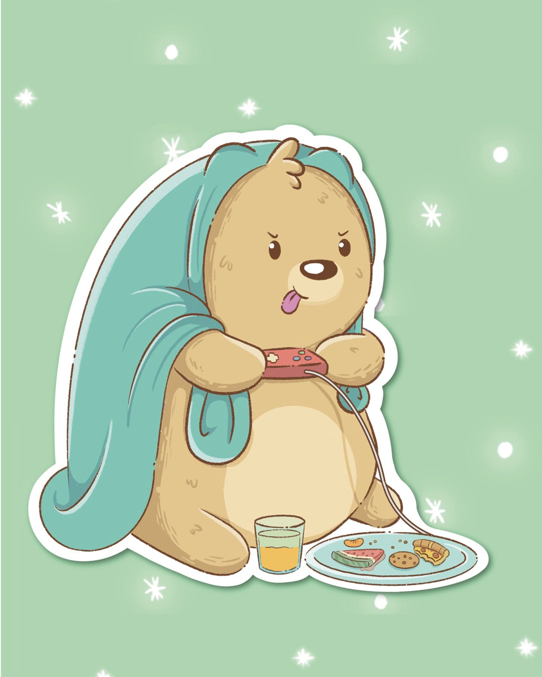 Gamer Bear Sticker